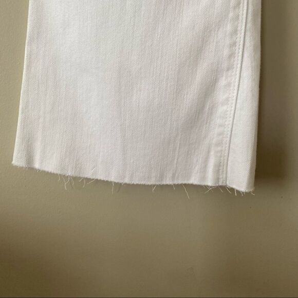 NWT-SPANX White Cropped Flare Raw Hem Jeans (Size:XS) - Picture 11 of 14